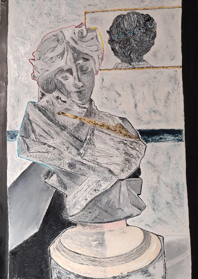 The Timeless Glow – poetic oil painting capturing both sides of life by GrandChapeau