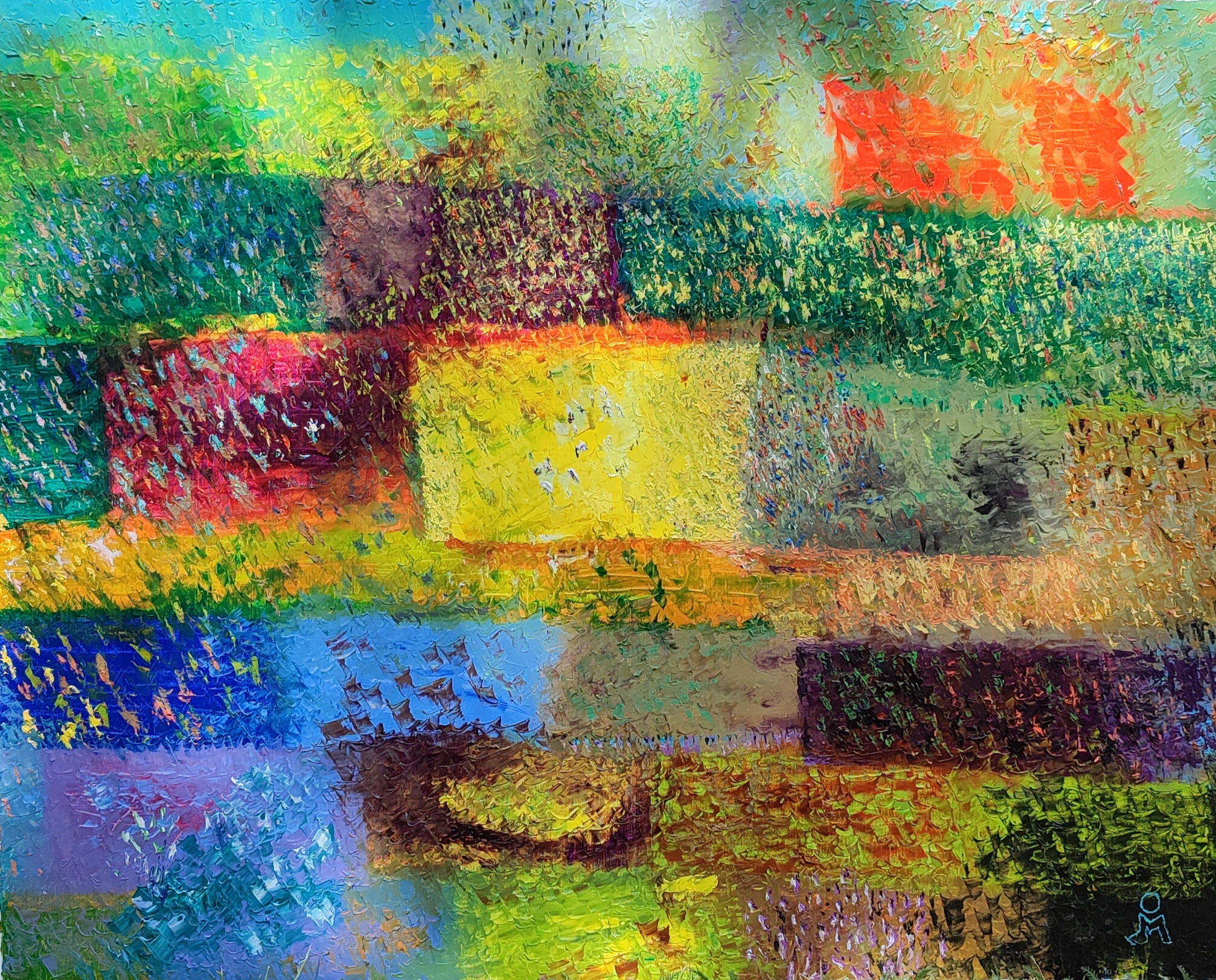 A Cottage in the Countryside – serene oil painting of a rural cottage by GrandChapeau